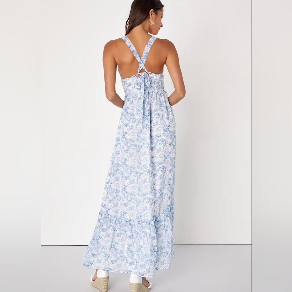 Floral Blue Maxi Dress